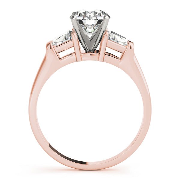 Three-Stone Traps & Halfmoons Diamond Engagement Ring · 0.36 ct tw