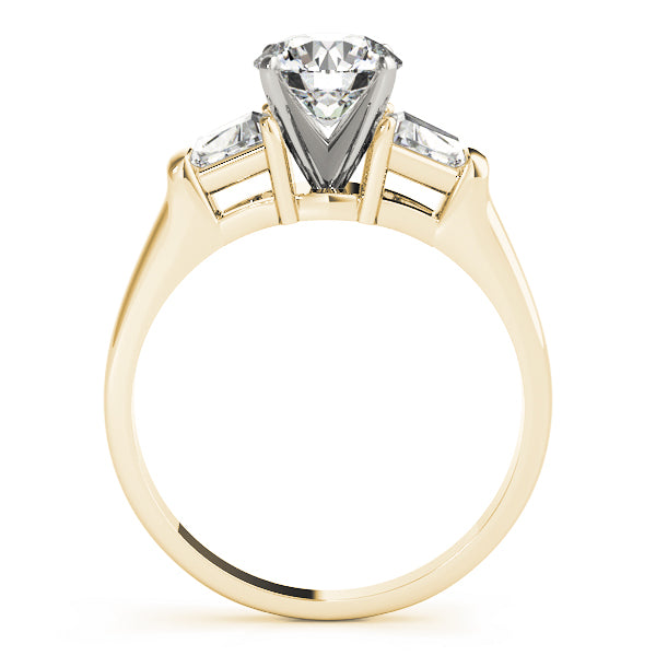 Three-Stone Traps & Halfmoons Diamond Engagement Ring · 0.70 ct tw