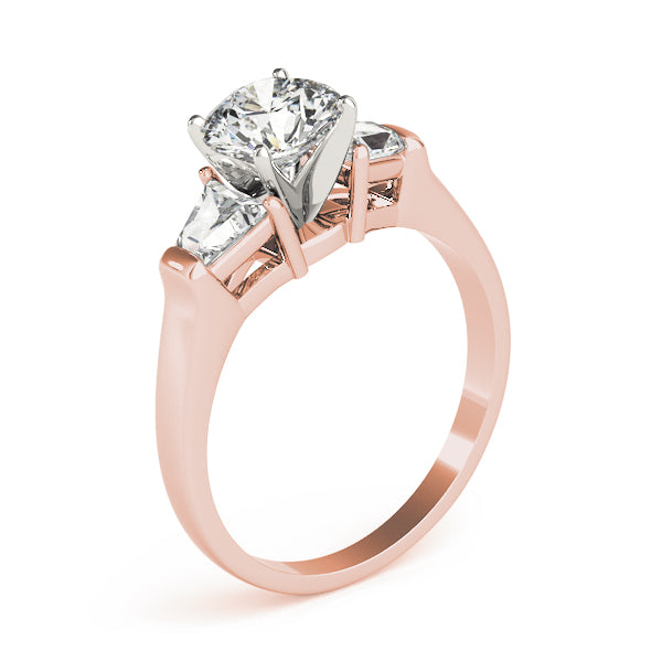 Three-Stone Traps & Halfmoons Diamond Engagement Ring · 0.70 ct tw