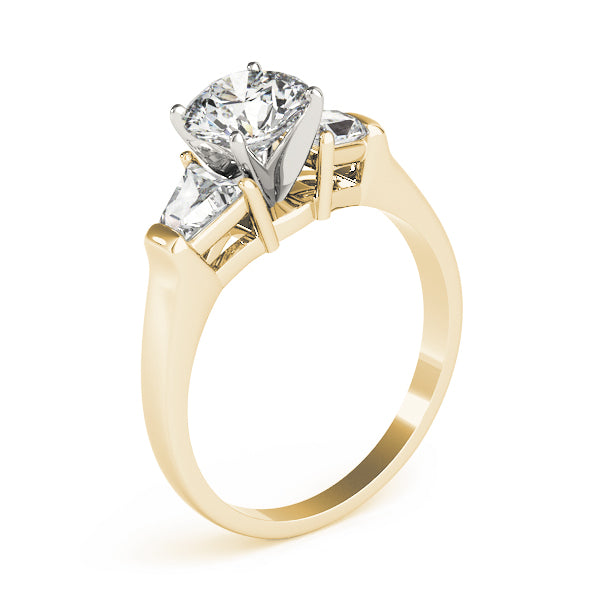 Three-Stone Traps & Halfmoons Diamond Engagement Ring · 0.70 ct tw