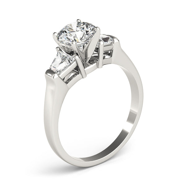 Three-Stone Traps & Halfmoons Diamond Engagement Ring · 0.70 ct tw
