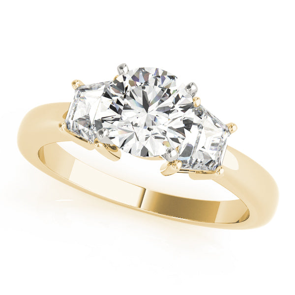 Three-Stone Traps & Halfmoons Diamond Engagement Ring · 0.36 ct tw