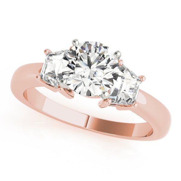 Three-Stone Traps & Halfmoons Diamond Engagement Ring · 0.70 ct tw