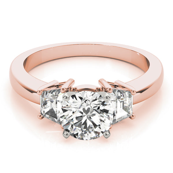 Three-Stone Traps & Halfmoons Diamond Engagement Ring · 0.36 ct tw