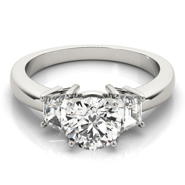 Three-Stone Traps & Halfmoons Diamond Engagement Ring · 0.70 ct tw