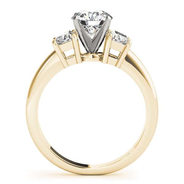 Three-Stone Traps & Halfmoons Diamond Engagement Ring · 0.36 ct tw