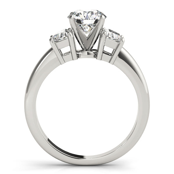 Three-Stone Traps & Halfmoons Diamond Engagement Ring · 0.36 ct tw