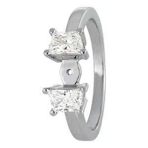 Three-Stone Traps & Halfmoons Diamond Engagement Ring · 0.70 ct tw