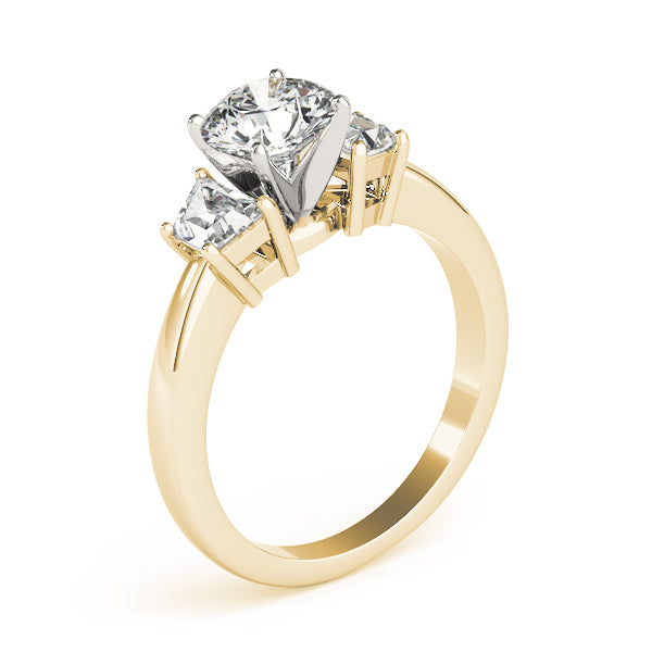 Three-Stone Traps & Halfmoons Diamond Engagement Ring · 0.36 ct tw