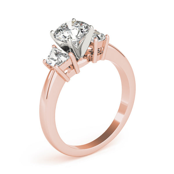 Three-Stone Traps & Halfmoons Diamond Engagement Ring · 0.70 ct tw
