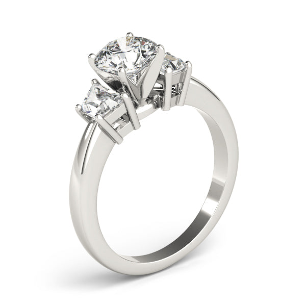 Three-Stone Traps & Halfmoons Diamond Engagement Ring · 0.36 ct tw