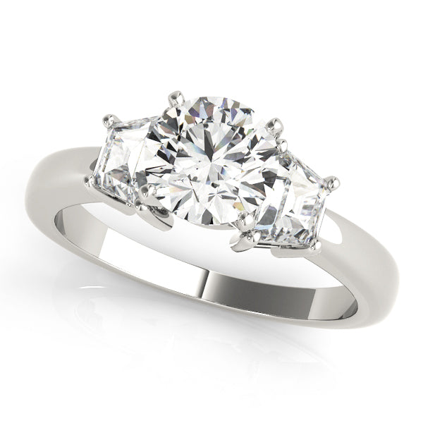 Three-Stone Traps & Halfmoons Diamond Engagement Ring · 0.70 ct tw