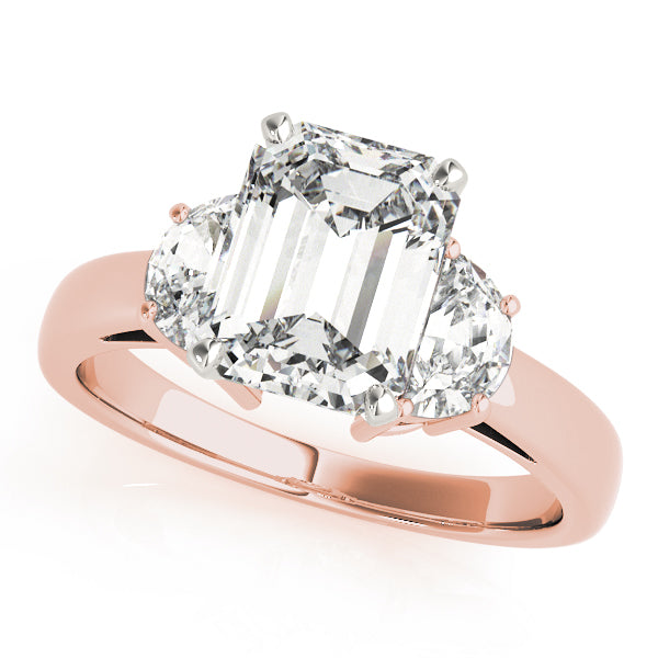 Three-Stone Traps & Halfmoons Diamond Engagement Ring · 0.40 ct tw
