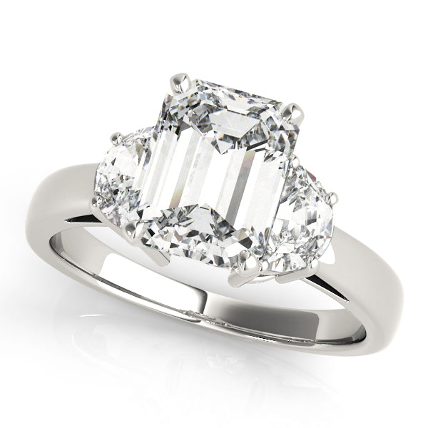 Three-Stone Traps & Halfmoons Diamond Engagement Ring · 0.40 ct tw
