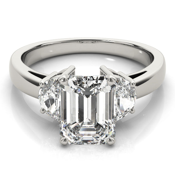 Three-Stone Traps & Halfmoons Diamond Engagement Ring · 0.40 ct tw