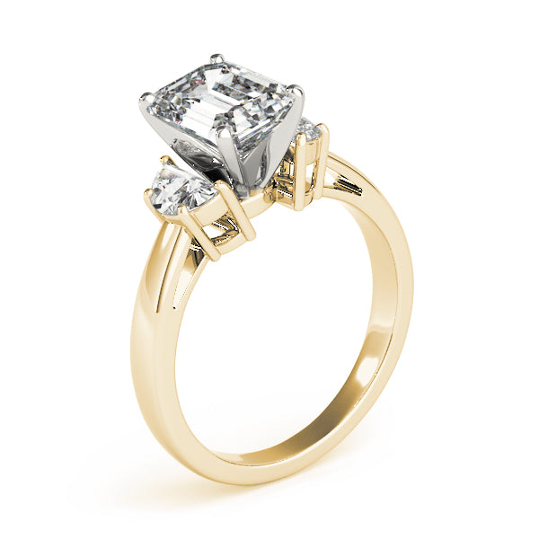 Three-Stone Traps & Halfmoons Diamond Engagement Ring · 0.54 ct tw