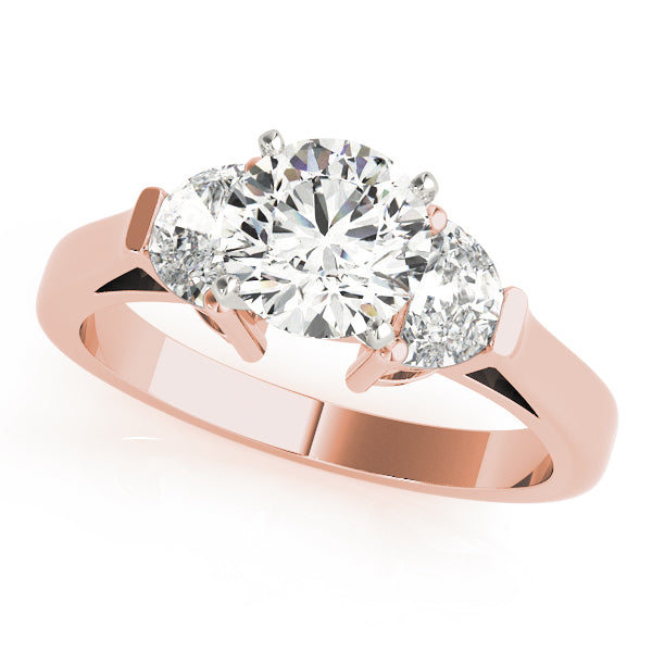 Three-Stone Traps & Halfmoons Diamond Engagement Ring · 0.40 ct tw