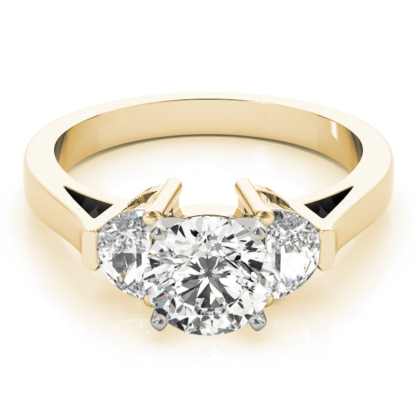 Three-Stone Traps & Halfmoons Diamond Engagement Ring · 0.40 ct tw