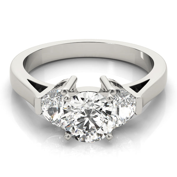 Three-Stone Traps & Halfmoons Diamond Engagement Ring · 0.40 ct tw