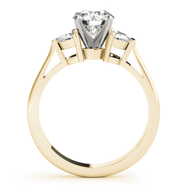 Three-Stone Traps & Halfmoons Diamond Engagement Ring · 0.54 ct tw