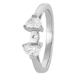 Three-Stone Traps & Halfmoons Diamond Engagement Ring · 0.40 ct tw