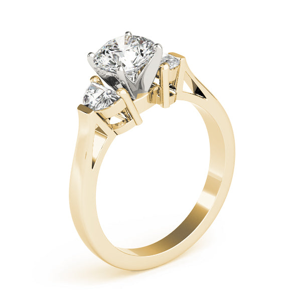 Three-Stone Traps & Halfmoons Diamond Engagement Ring · 0.54 ct tw