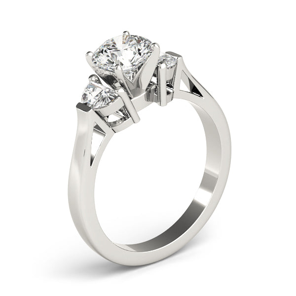Three-Stone Traps & Halfmoons Diamond Engagement Ring · 0.40 ct tw