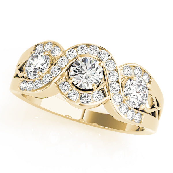 Round Three-Stone Diamond Engagement Ring · 0.99 ct tw