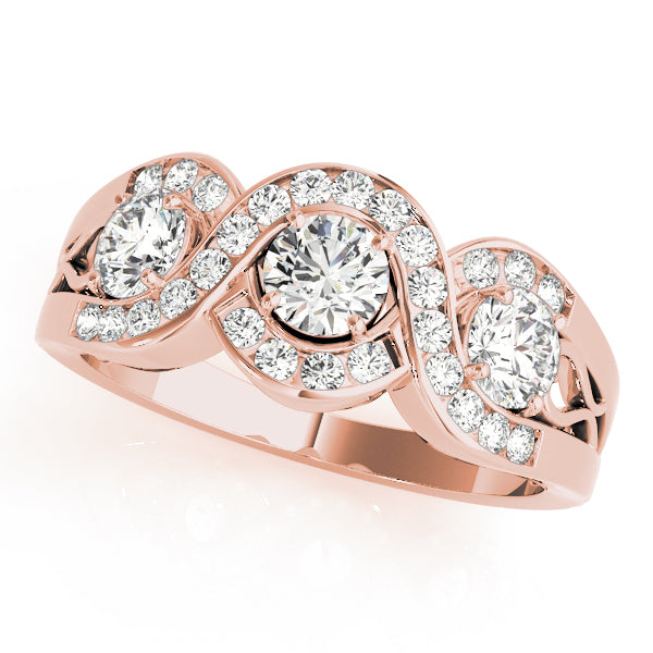 Round Three-Stone Diamond Engagement Ring · 0.99 ct tw