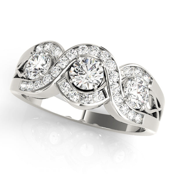 Round Three-Stone Diamond Engagement Ring · 0.99 ct tw