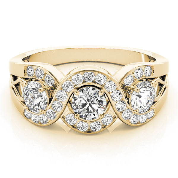 Round Three-Stone Diamond Engagement Ring · 0.99 ct tw