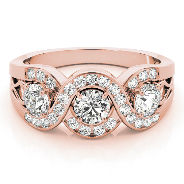Round Three-Stone Diamond Engagement Ring · 0.99 ct tw
