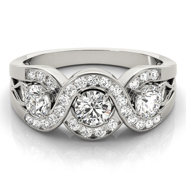 Round Three-Stone Diamond Engagement Ring · 0.99 ct tw
