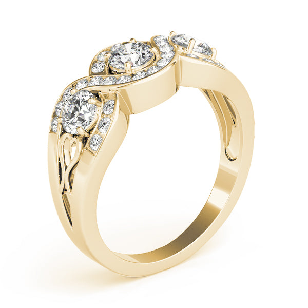 Round Three-Stone Diamond Engagement Ring · 0.99 ct tw