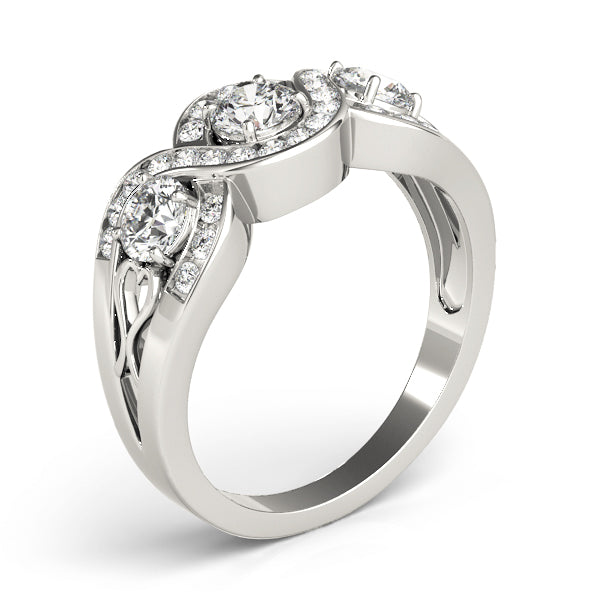 Round Three-Stone Diamond Engagement Ring · 0.99 ct tw