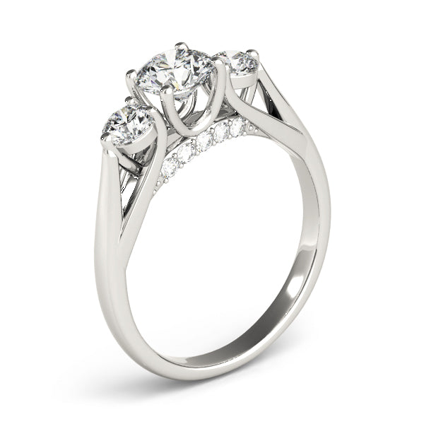 Round Three-Stone Diamond Engagement Ring · 1.15 ct tw