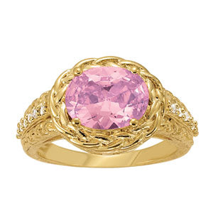Oval Gemstone Fashion Ring · 0.12 ct tw