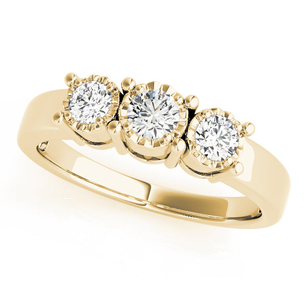 Round Three-Stone Diamond Engagement Ring · 0.24 ct tw