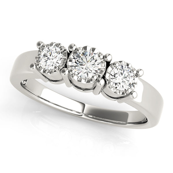 Round Three-Stone Diamond Engagement Ring · 0.36 ct tw