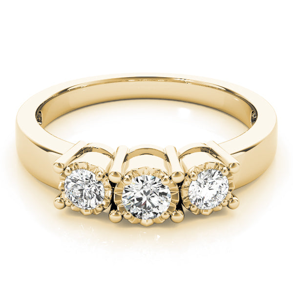 Round Three-Stone Diamond Engagement Ring · 0.24 ct tw