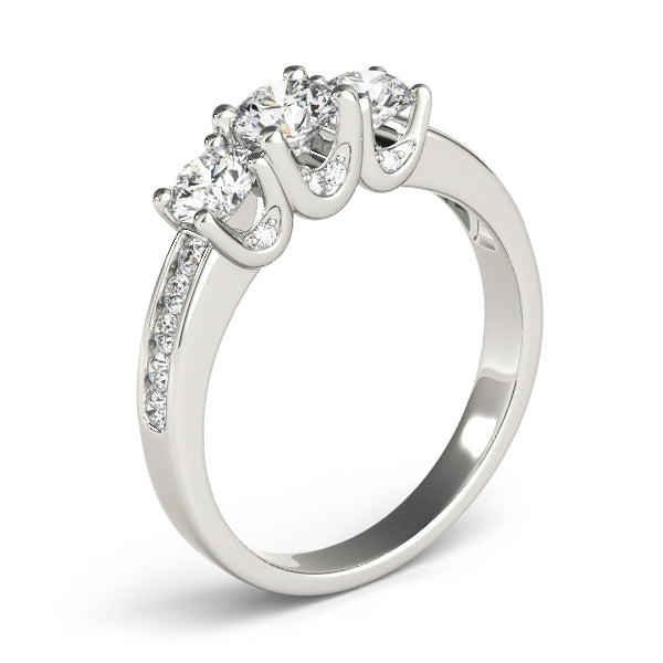 Round Three-Stone Diamond Engagement Ring · 2.10 ct tw