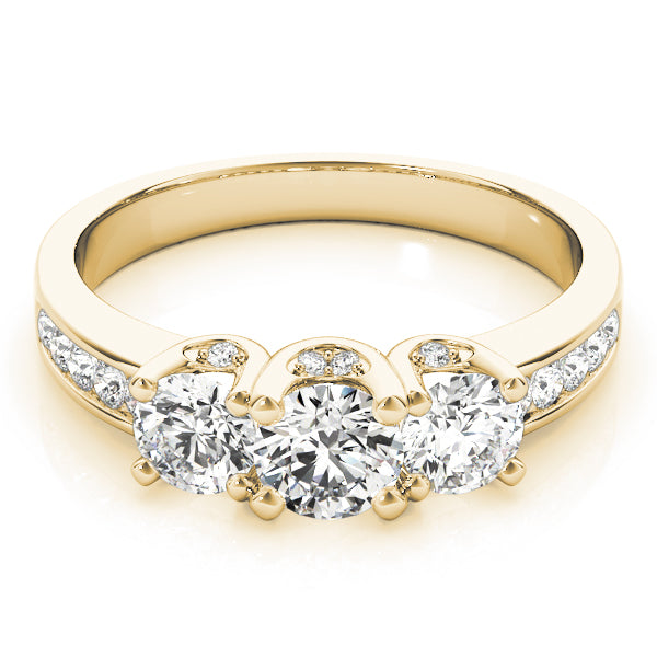 Round Three-Stone Diamond Engagement Ring · 0.49 ct tw