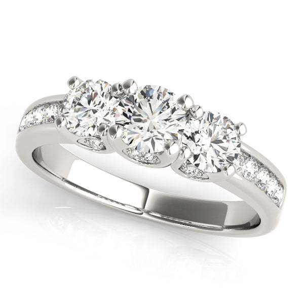 Round Three-Stone Diamond Engagement Ring · 2.10 ct tw
