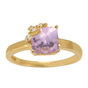 Cushion Princess Gemstone Fashion Ring · 0.10 ct tw