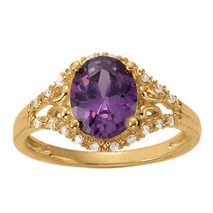 Oval Gemstone Fashion Ring · 0.10 ct tw