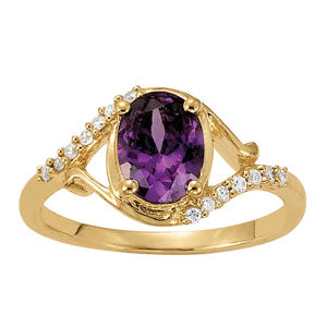Oval Gemstone Fashion Ring · 0.10 ct tw