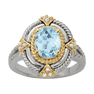 Oval Gemstone Fashion Ring · 0.06 ct tw