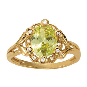 Oval Gemstone Fashion Ring · 0.07 ct tw