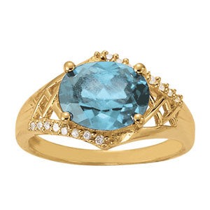 Oval Gemstone Fashion Ring · 0.08 ct tw