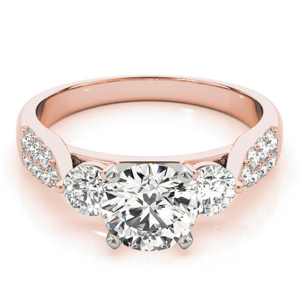 Round Three-Stone Diamond Engagement Ring · 0.51 ct tw
